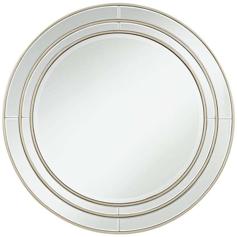 Image 2 San Simeon Matte Champagne 31 3/4" Round Wall Mirror