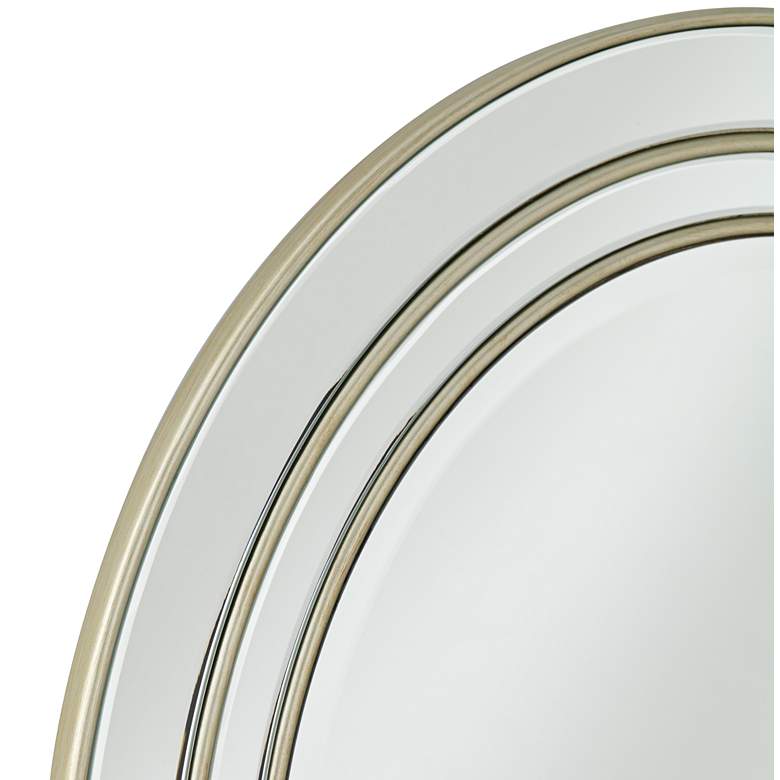 Image 3 San Simeon Matte Champagne 31 3/4 inch Round Wall Mirror more views