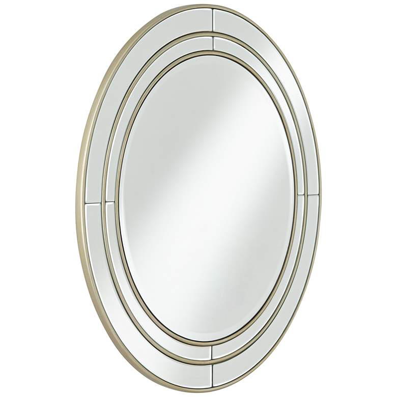 Image 5 San Simeon Matte Champagne 31 3/4 inch Round Wall Mirror more views