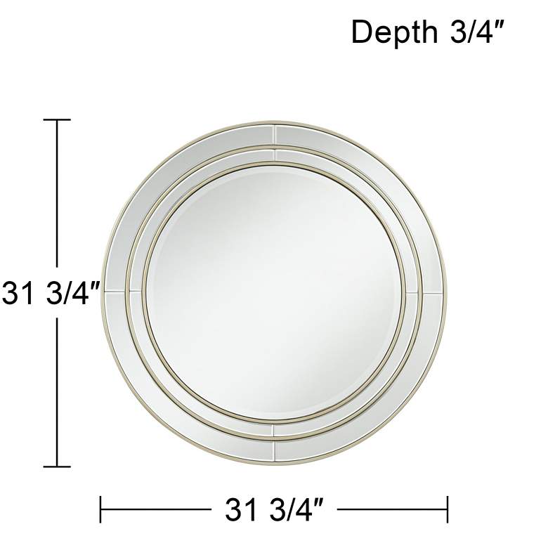 Image 7 San Simeon Matte Champagne 31 3/4" Round Wall Mirror more views