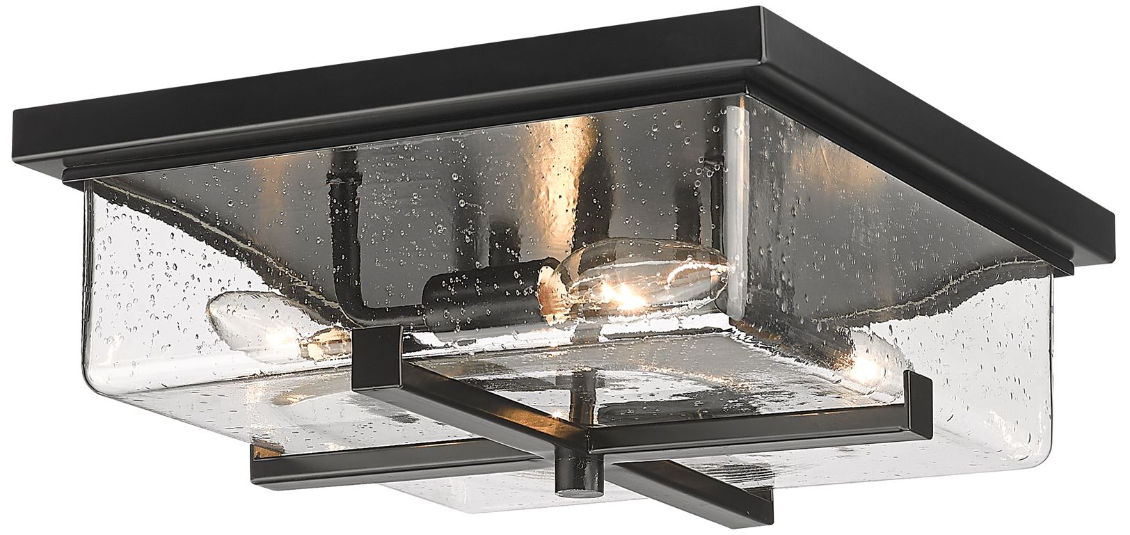 Sana by Z-Lite Black 12 inch 4 Light Outdoor Flush Ceiling Mount Fixture