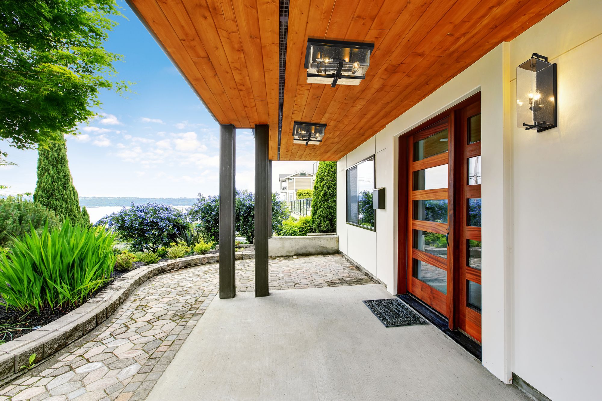 Image 4 Sana by Z-Lite Black 12 inch 4 Light Outdoor Flush Ceiling Mount Fixture more views