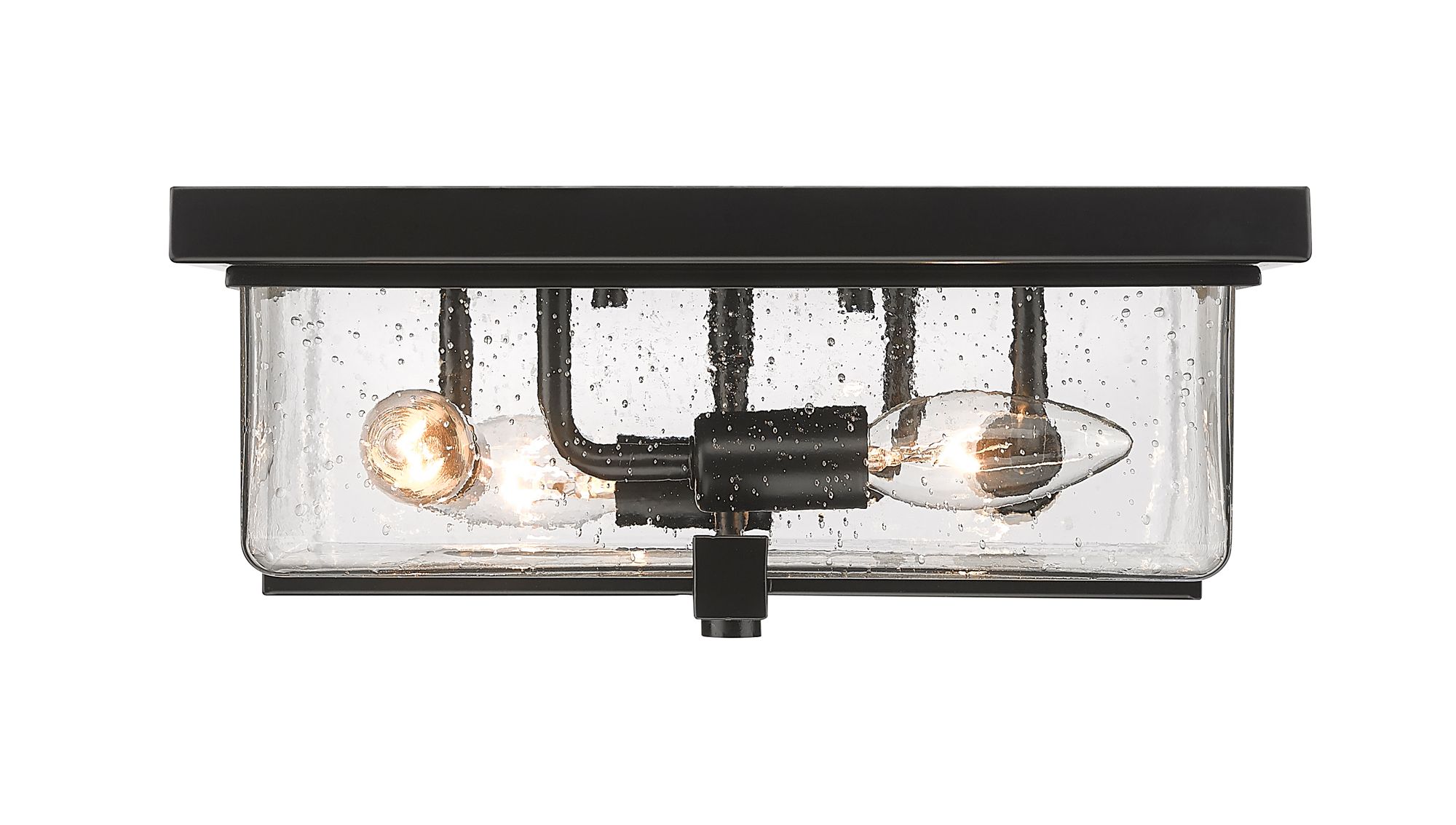Image 5 Sana by Z-Lite Black 12 inch 4 Light Outdoor Flush Ceiling Mount Fixture more views