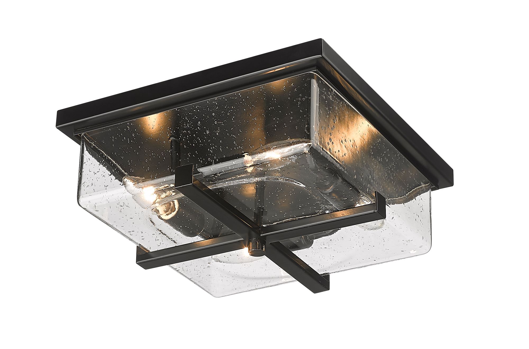 Image 6 Sana by Z-Lite Black 12 inch 4 Light Outdoor Flush Ceiling Mount Fixture more views