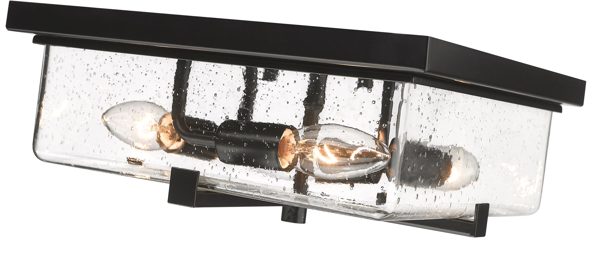 Image 7 Sana by Z-Lite Black 12 inch 4 Light Outdoor Flush Ceiling Mount Fixture more views