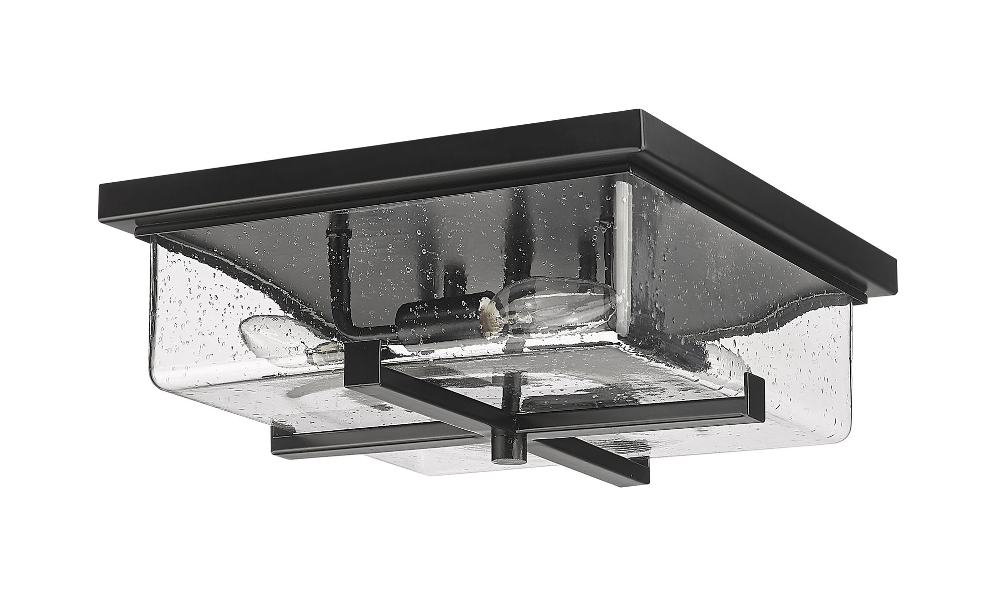 Sana by Z-Lite Black 12 inch 4 Light Outdoor Flush Ceiling Mount Fixture