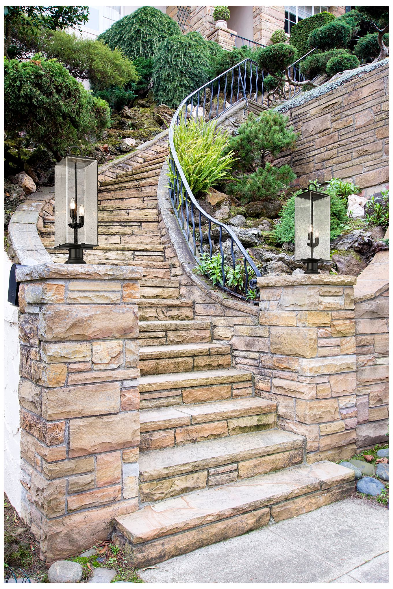 Image 3 Sana by Z-Lite Black 28.5 inch 3 Light Outdoor Pier Mounted Fixture more views