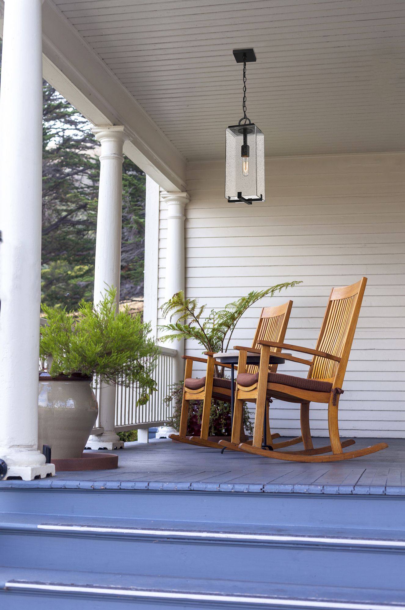 Image 4 Sana by Z-Lite Black 6.75 inch 1 Light Outdoor Chain Mount Ceiling Fixture more views