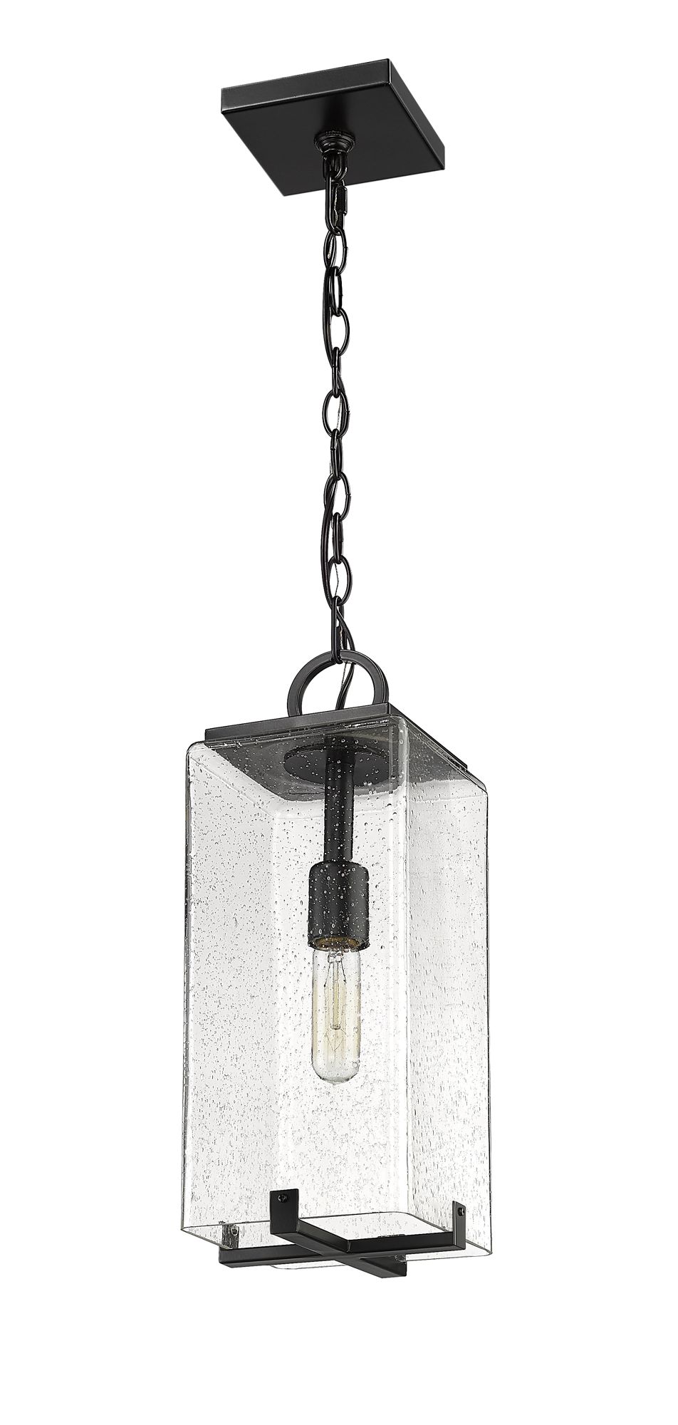 Sana by Z-Lite Black 6.75 inch 1 Light Outdoor Chain Mount Ceiling Fixture