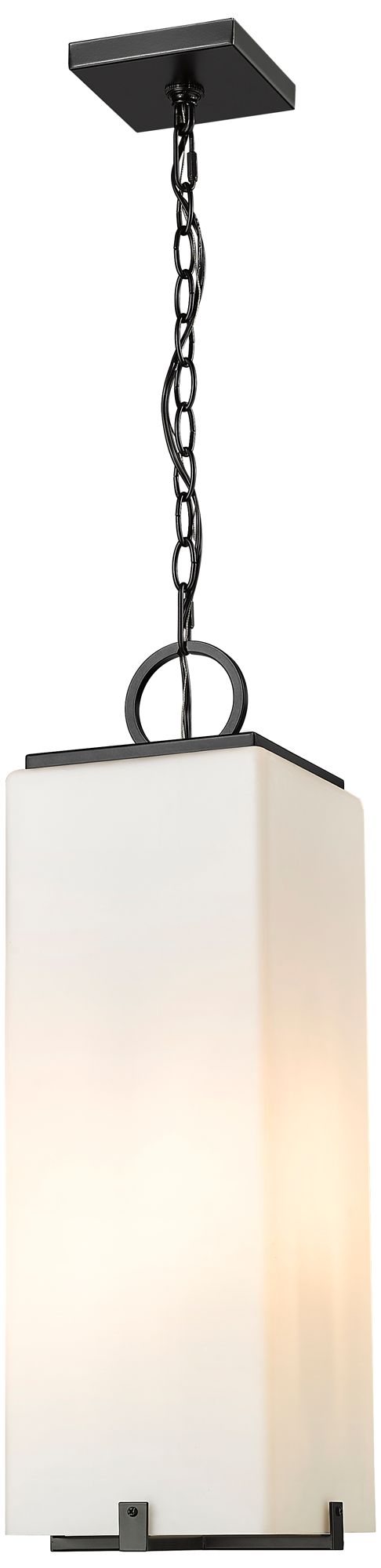 Sana by Z-Lite Black 8 inch 3 Light Outdoor Chain Mount Ceiling Fixture