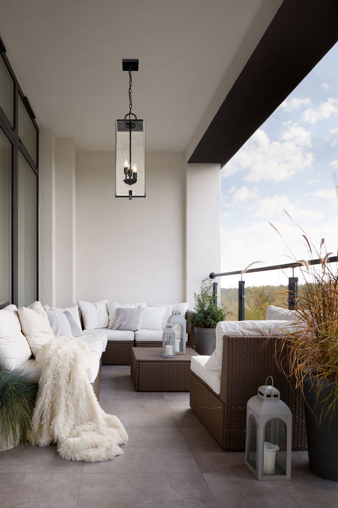 Image 3 Sana by Z-Lite Black 8 inch 3 Light Outdoor Chain Mount Ceiling Fixture more views