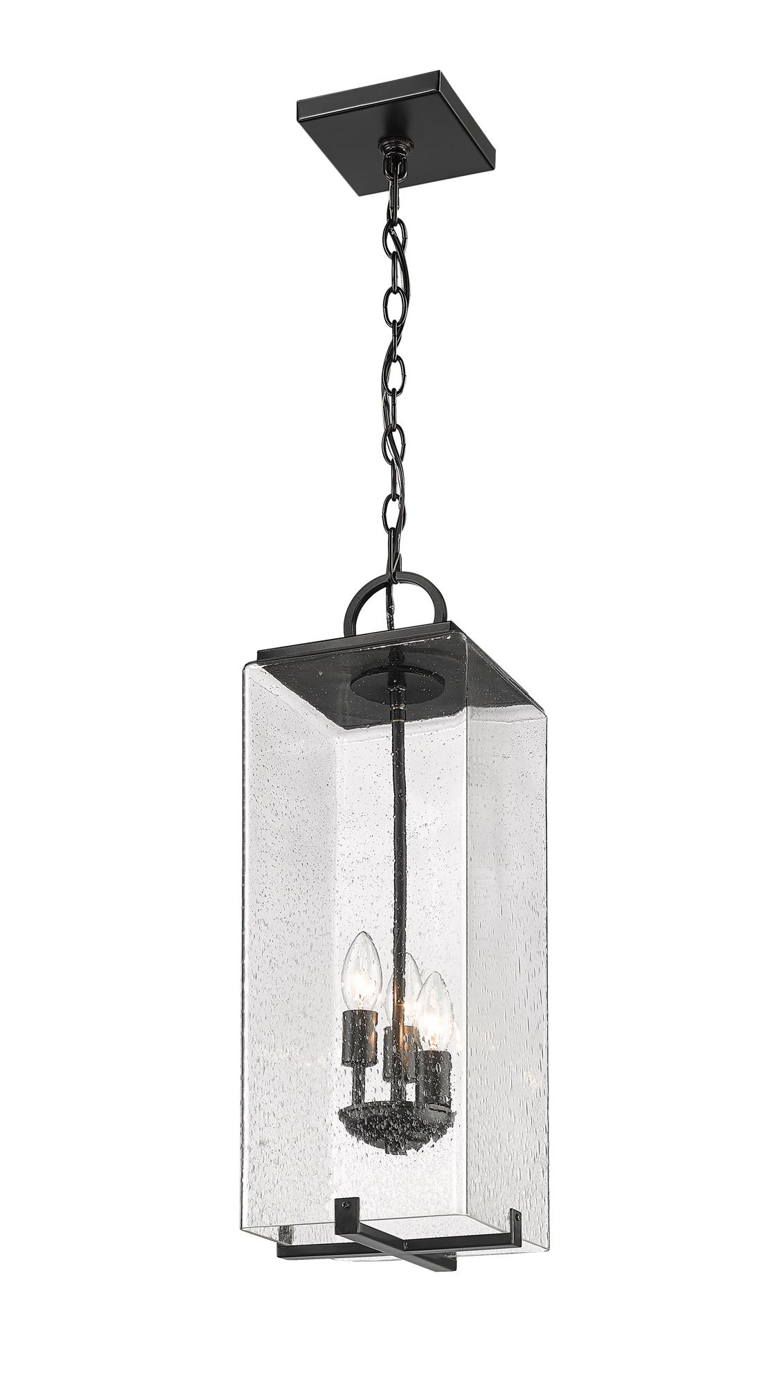 Image 5 Sana by Z-Lite Black 8 inch 3 Light Outdoor Chain Mount Ceiling Fixture more views