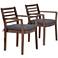 Sancerre Acacia Wood and Gray Outdoor Dining Chair Set of 2