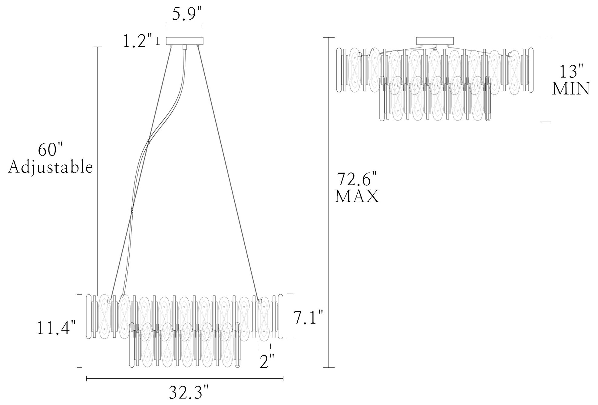 Image 2 Sancoas 10-Light Black Gold Crystal 2-Tier Chandelier - Made to Order more views