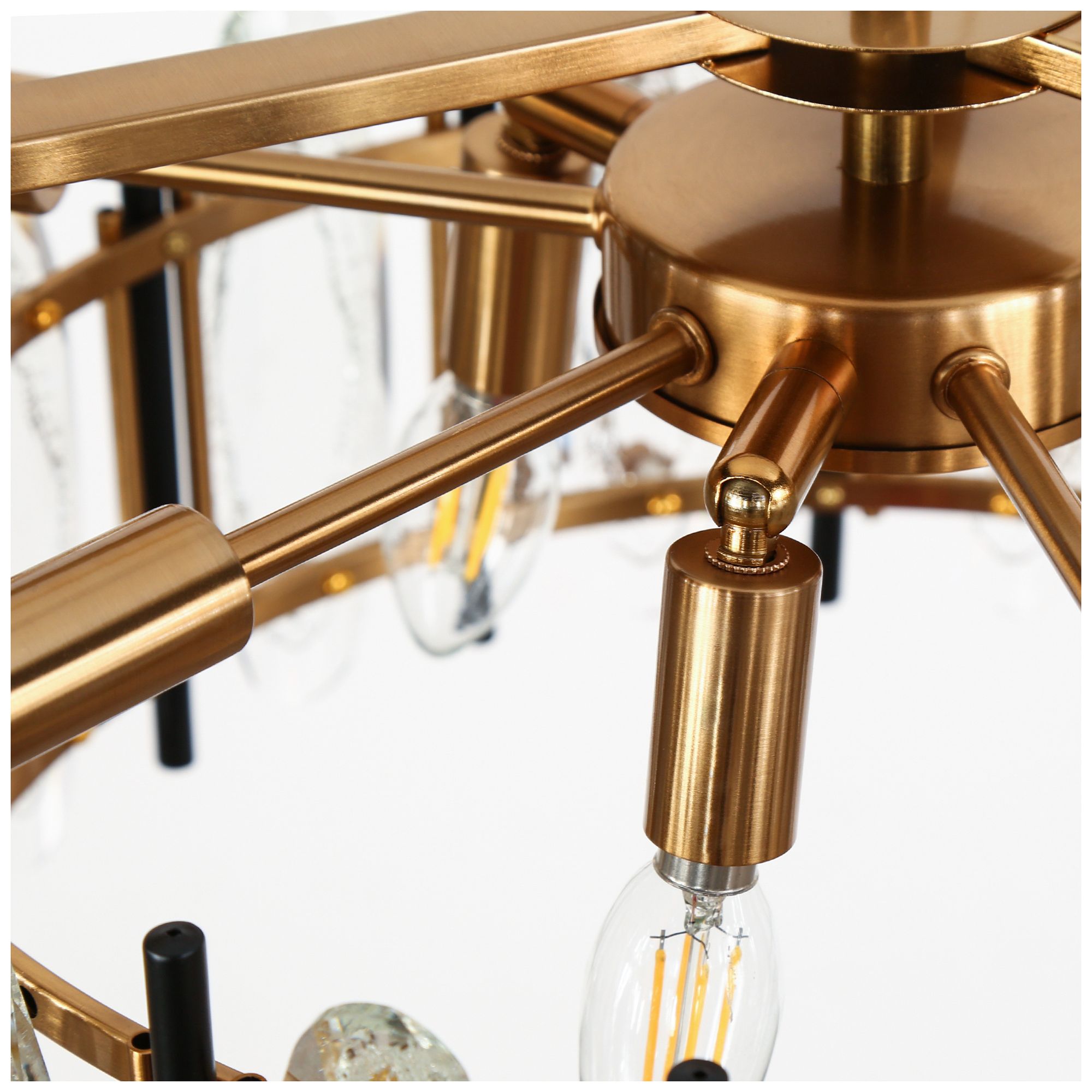 Image 3 Sancoas 10-Light Black Gold Crystal 2-Tier Chandelier - Made to Order more views