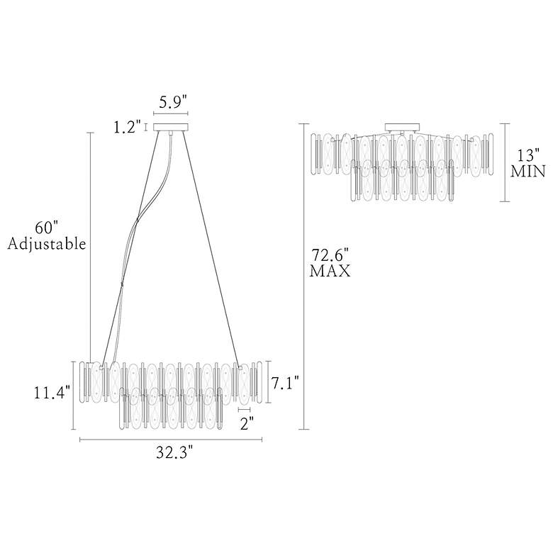 Image 2 Sancoas 10-Light Black Gold Crystal 2-Tier Chandelier more views