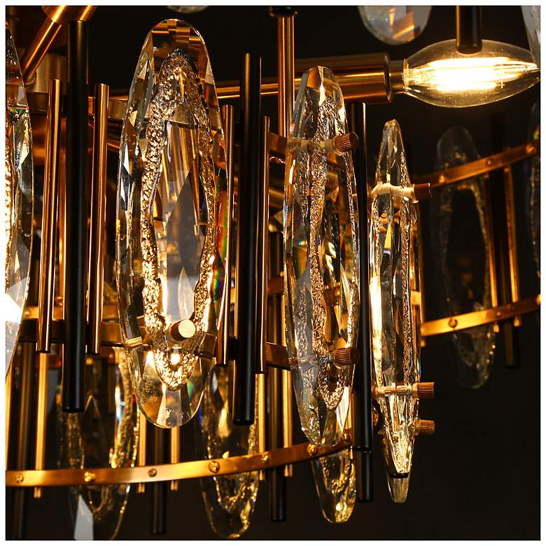 Image 4 Sancoas 10-Light Black Gold Crystal 2-Tier Chandelier more views