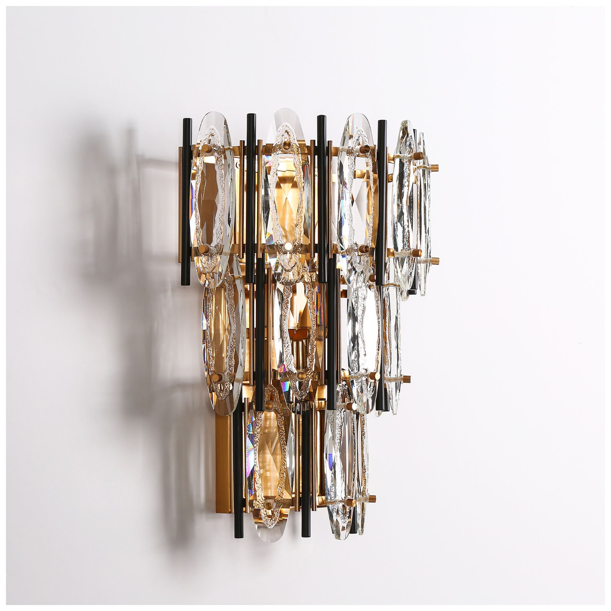 Image 3 Sancoas 3-Light Black Gold Crystal Wall Sconces - Made to Order more views