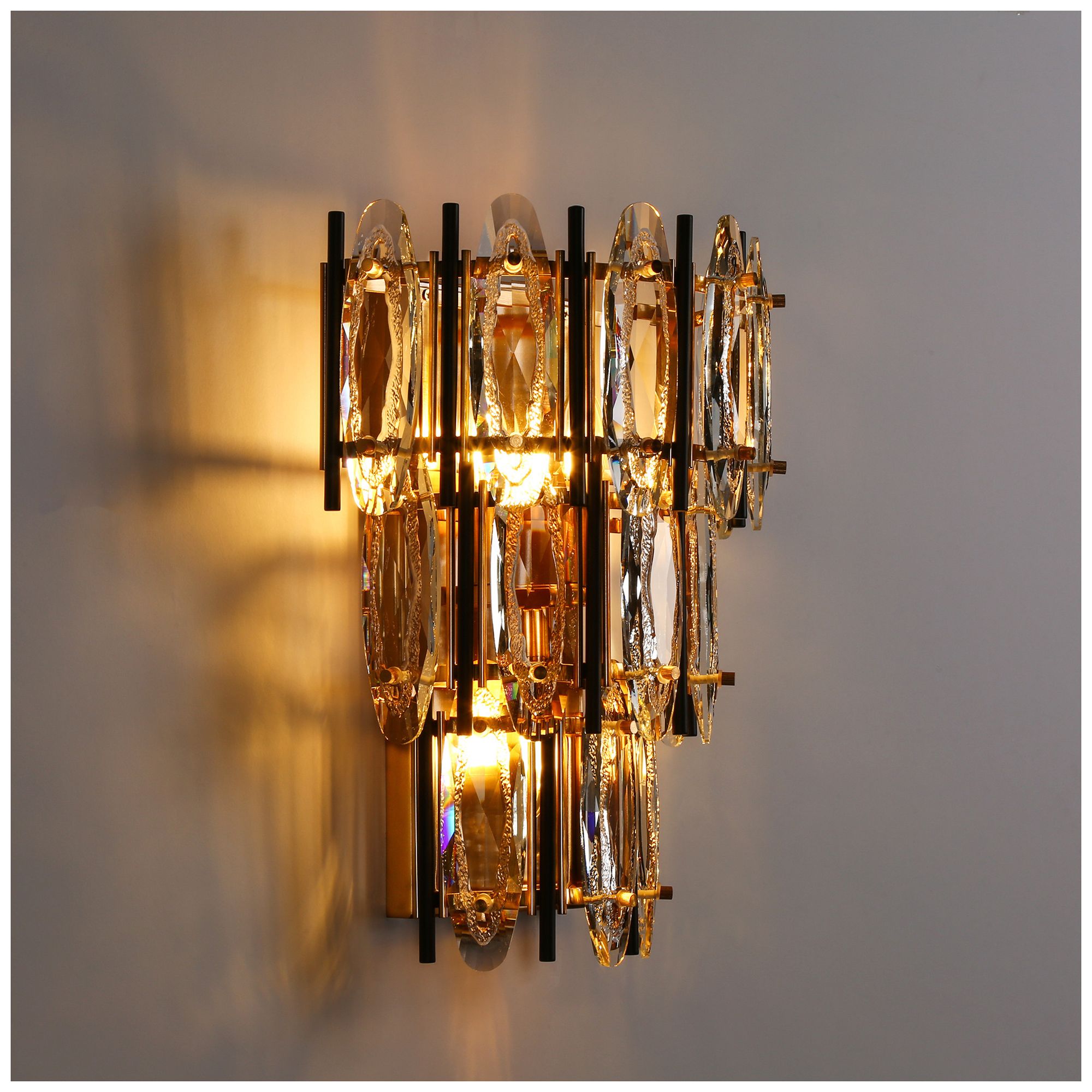 Image 4 Sancoas 3-Light Black Gold Crystal Wall Sconces - Made to Order more views