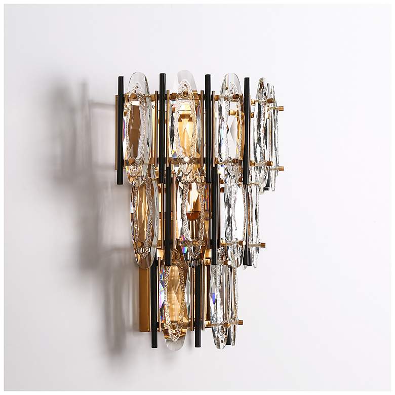 Image 3 Sancoas 3-Light Black Gold Crystal Wall Sconces more views