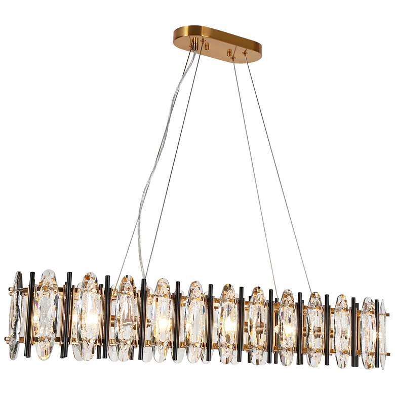 Image 1 Sancoas 5-Light Black Gold Crystal Island Chandelier