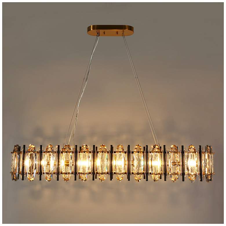 Image 4 Sancoas 5-Light Black Gold Crystal Island Chandelier more views