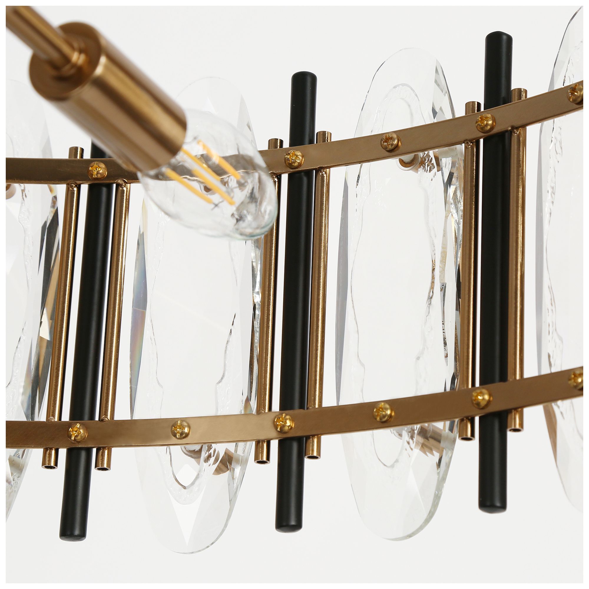 Sancoas 6-Light Black Gold Crystal Chandelier - Made to Order