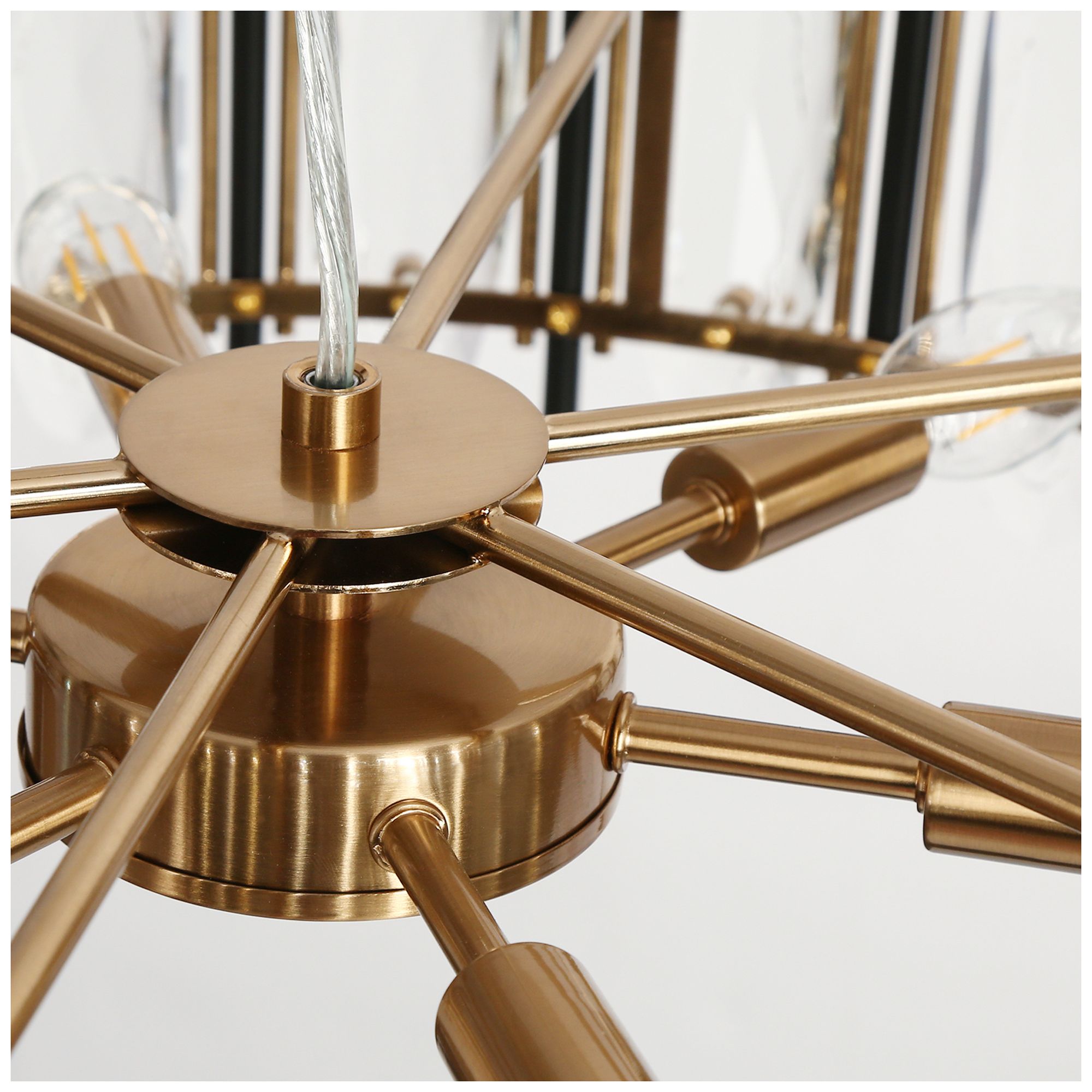 Sancoas 6-Light Black Gold Crystal Chandelier - Made to Order