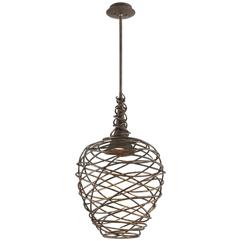 Image 3 Sanctuary 19 3/4" Wide Cottage Bronze LED Pendant Light more views