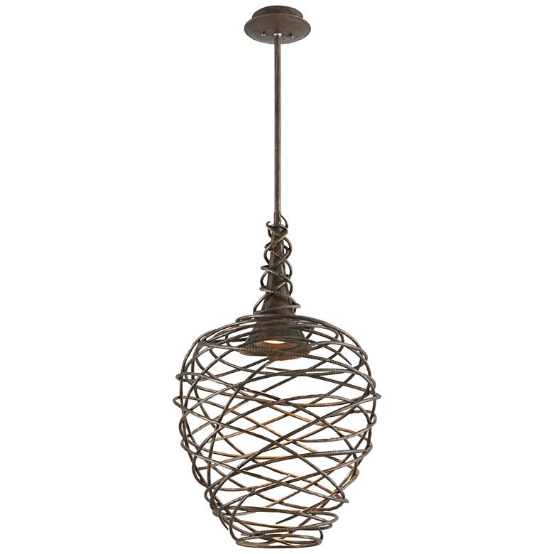 Image 3 Sanctuary 19 3/4 inch Wide Cottage Bronze LED Pendant Light more views