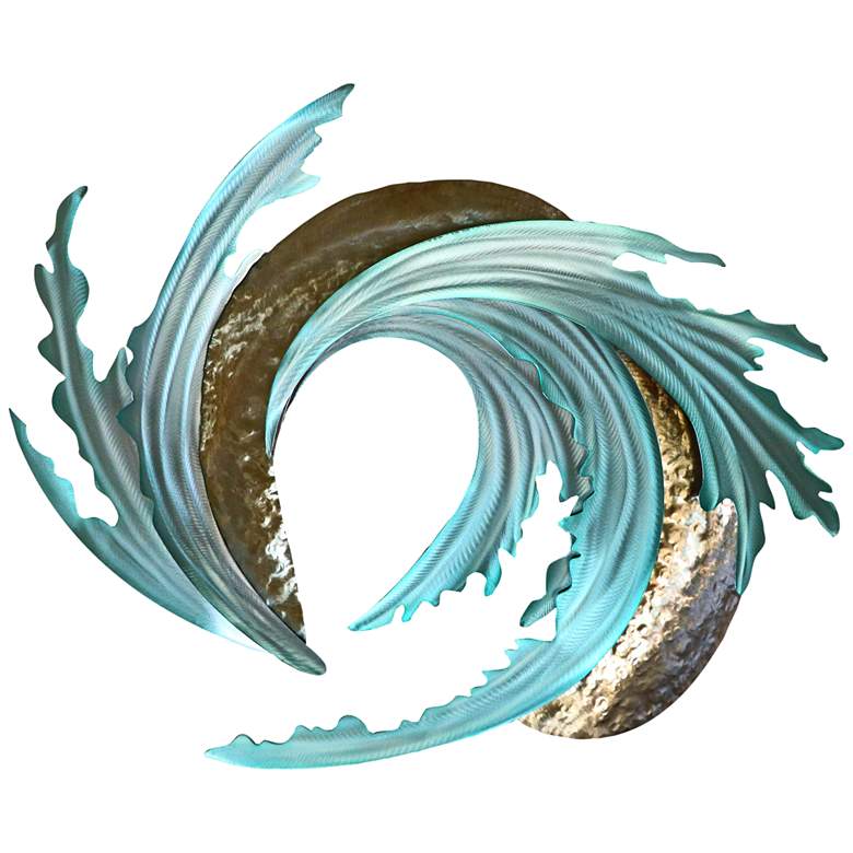 Image 2 Sand and Sea 36" Wide modern Coastal Metal Wall Art
