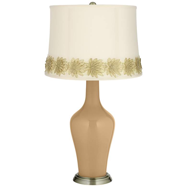 Image 1 Sand Anya Table Lamp with Flower Applique Trim
