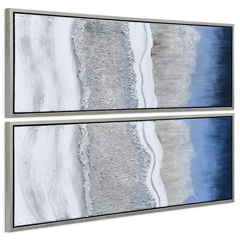 Image 5 Sand Art 60"H Metallic 2-Piece Framed Canvas Wall Art Set more views