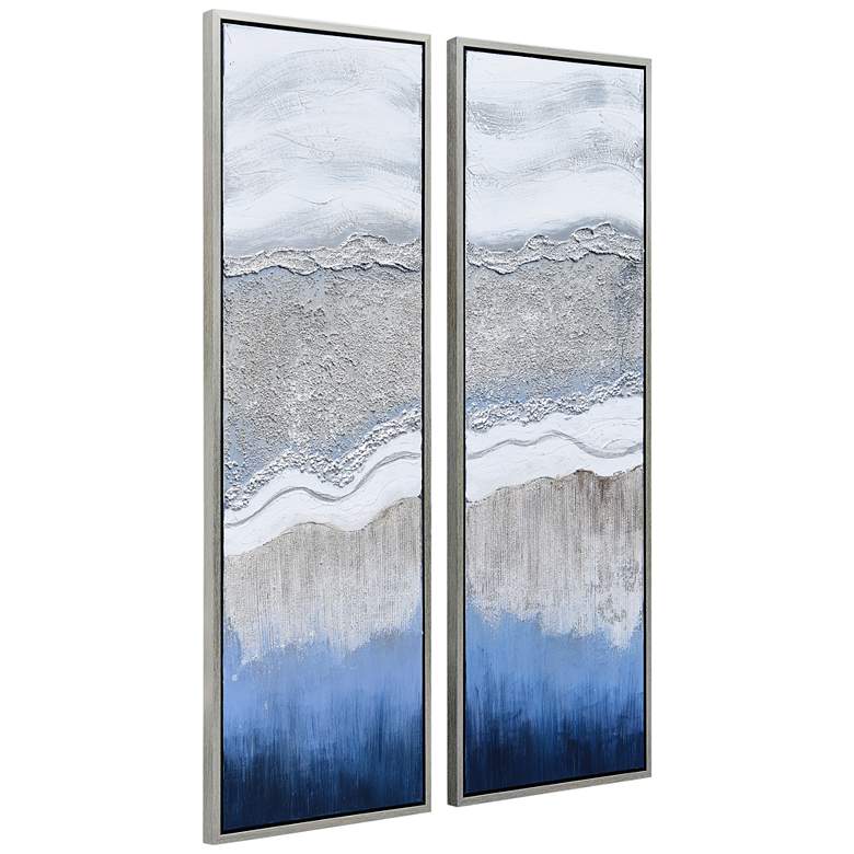 Image 6 Sand Art 60"H Metallic 2-Piece Framed Canvas Wall Art Set more views