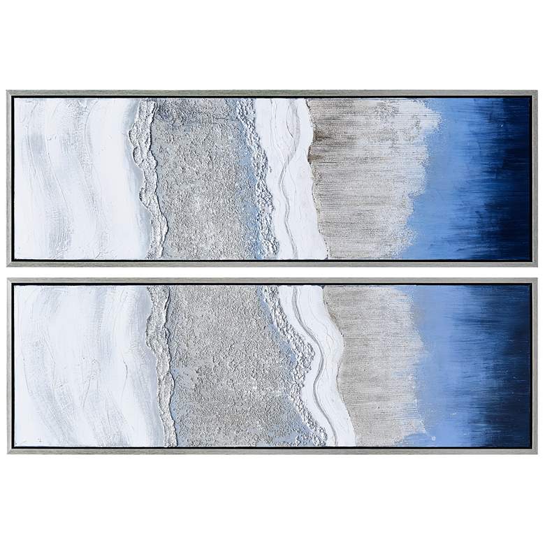 Image 7 Sand Art 60"H Metallic 2-Piece Framed Canvas Wall Art Set more views