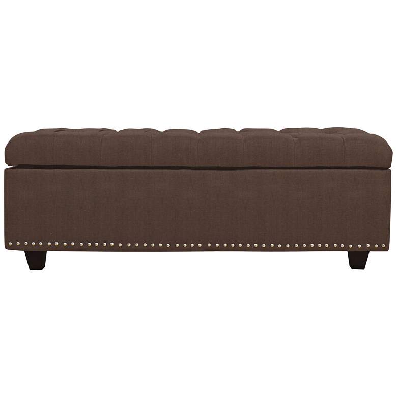Image 1 Sand Brown Fabric Tufted Storage Bench