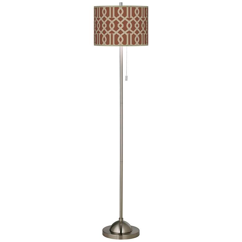 Image 1 Sand Chain Reaction Brushed Nickel Pull Chain Floor Lamp
