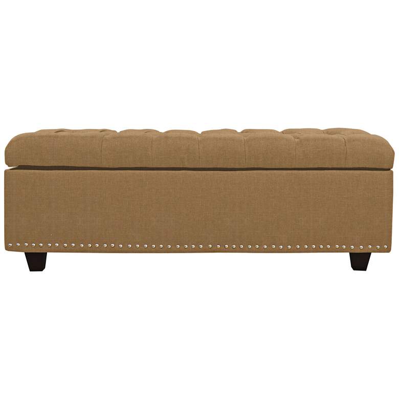 Image 1 Sand Golden Fabric Tufted Storage Bench
