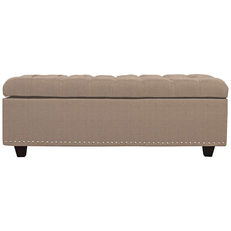 Image 1 Sand Khaki Fabric Tufted Storage Bench