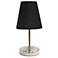 Sand Nickel Mini Basic Table Lamp with Fabric Shade, Black