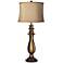 Sand Pattern Shade Gold Tulip Table Lamp