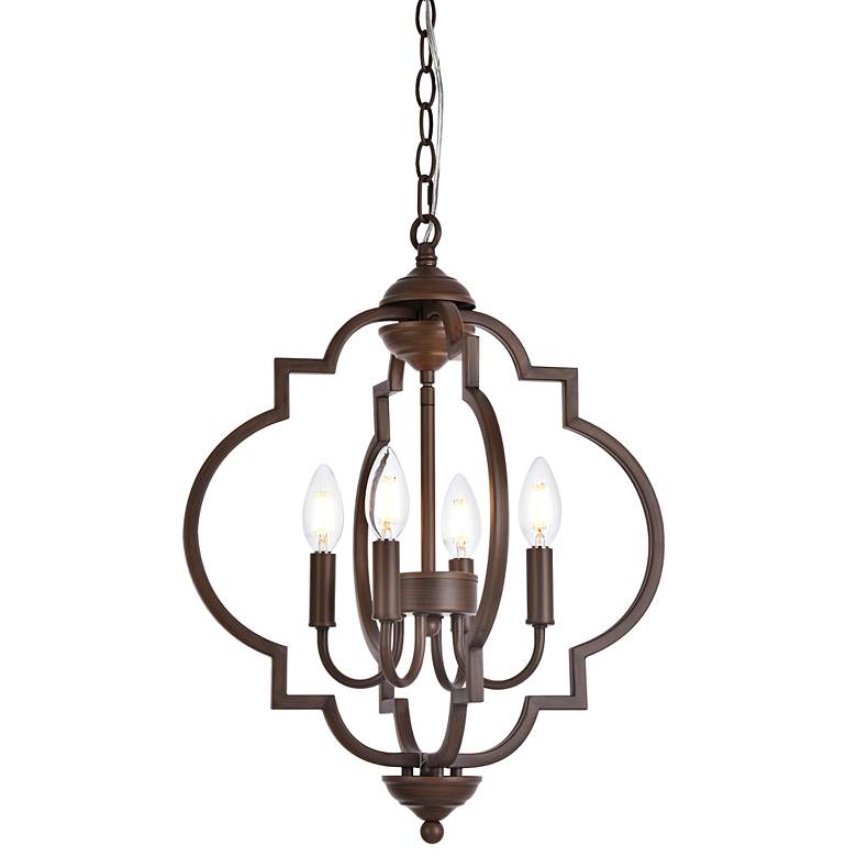 Image 2 Sandara 16" Wide Weathered Oak 4-Light Pendant