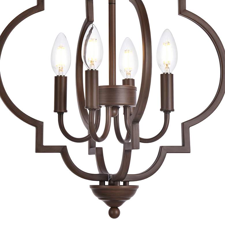 Image 3 Sandara 16" Wide Weathered Oak 4-Light Pendant more views
