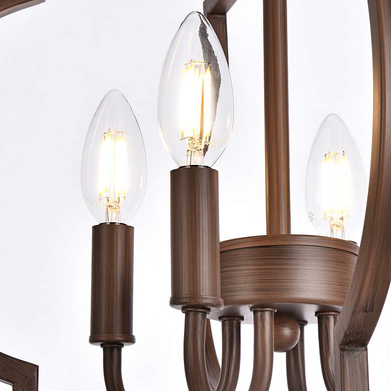 Image 5 Sandara 16" Wide Weathered Oak 4-Light Pendant more views