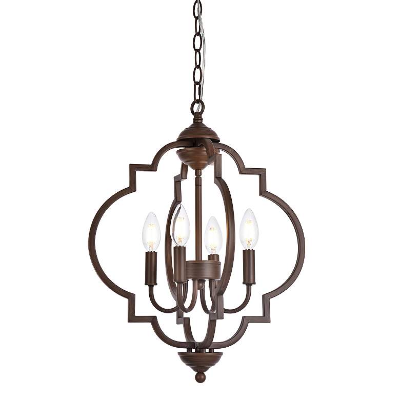 Image 7 Sandara 16" Wide Weathered Oak 4-Light Pendant more views