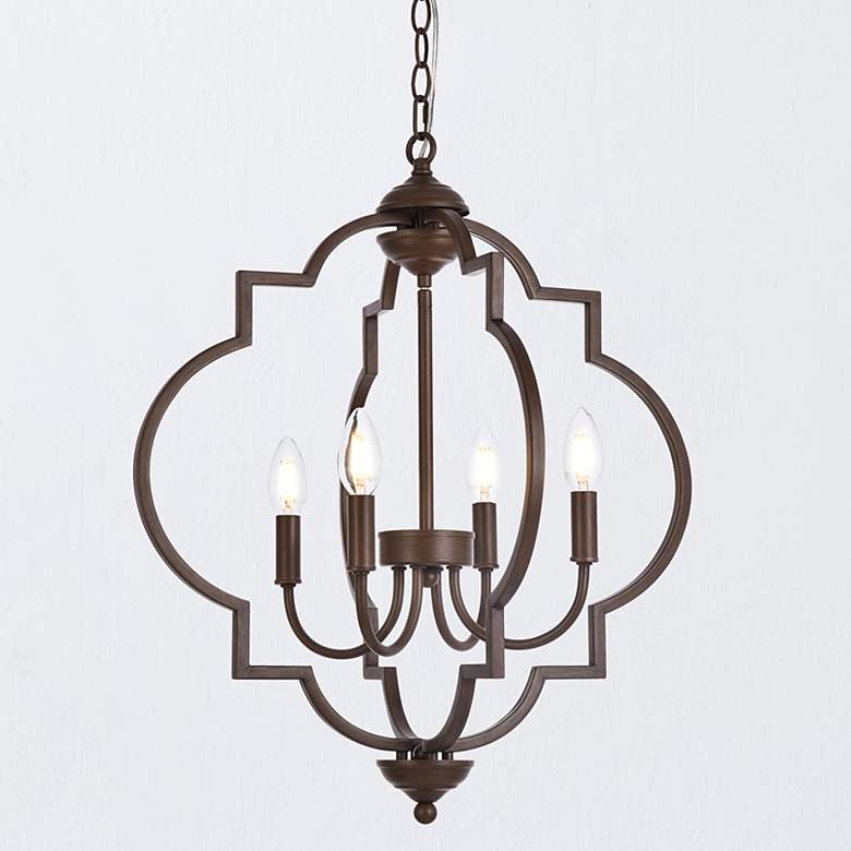 Image 2 Sandara 4 Lts Pendant In Weathered Oak
