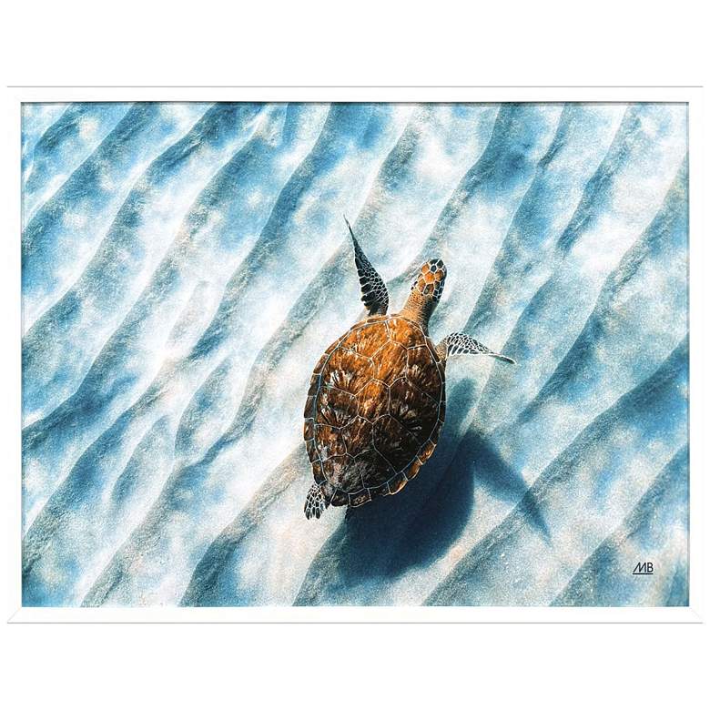 Image 1 Sandbar Sea Turtle 50"W x 38"H Coastal Framed Art