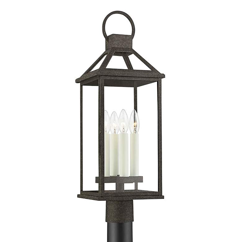 Image 1 Sanders 24 3/4 inch High French Iron Outdoor Post Light