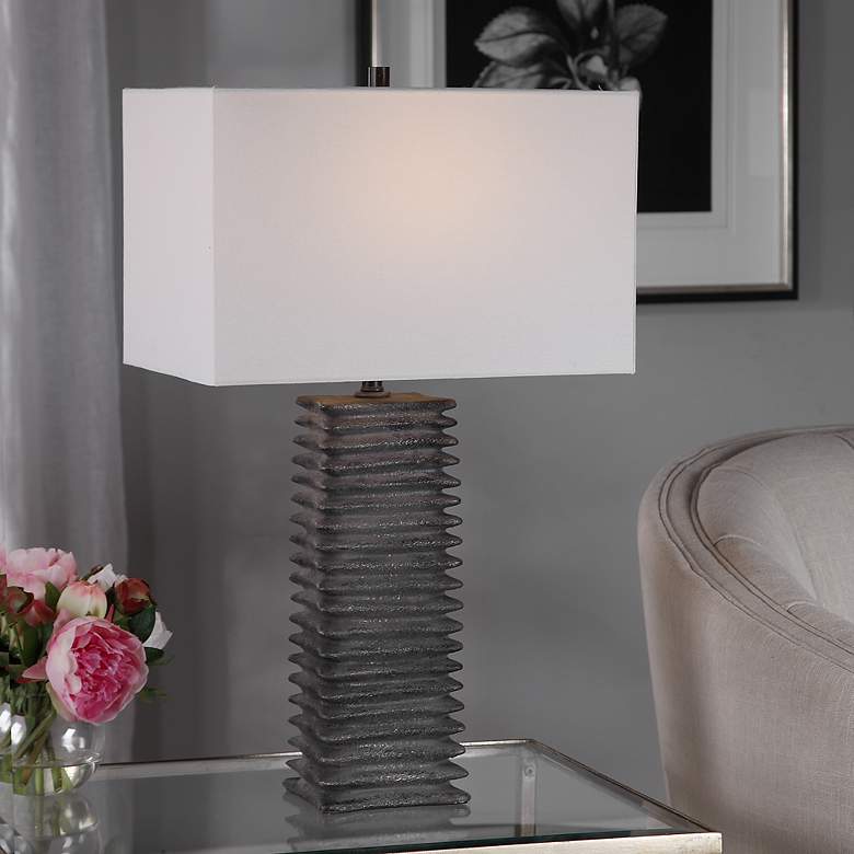 Image 1 Sanderson Metallic Charcoal Glaze Ceramic Table Lamp