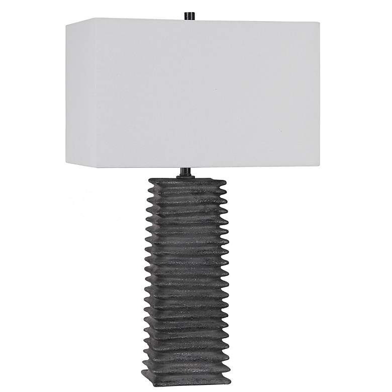 Image 3 Sanderson Metallic Charcoal Glaze Ceramic Table Lamp more views